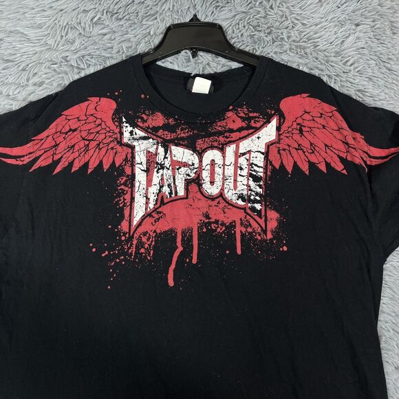 Vintage Tapout Shirt Extra Large Black Red Center Graphic Wings Pullover Mens - Picture 6 of 12